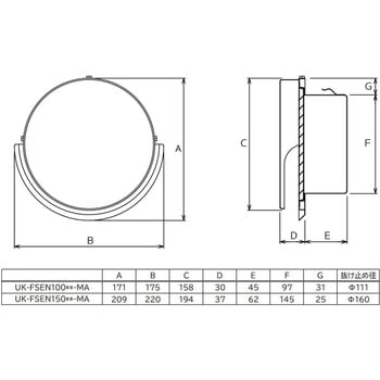 自然給排気用フラット型ガラリ JAPPY