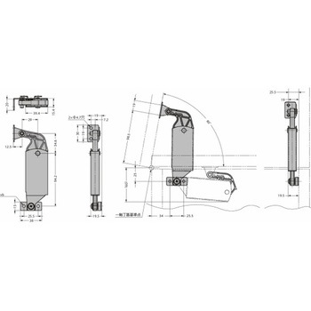 ステンレス鋼製スプリングステー S-AT型 S-AT02S LAMP(スガツネ)