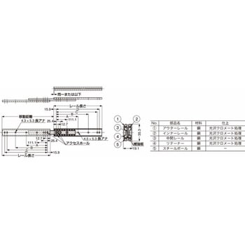 スライドレール C301 C301-14 LAMP(スガツネ)