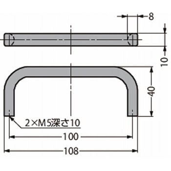 アルミ合金製ハンドル 213-0516.96-00100 213-0516-96-00100 - LAMP(スガツネ工業)