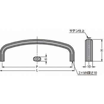 ステンレス鋼製ハンドル XL-JSR型 XL-JSR135TT - LAMP(スガツネ工業)