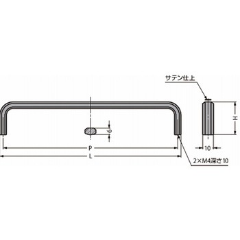 ステンレス鋼製ハンドル XL-JS型 XL-JS165TT LAMP(スガツネ)