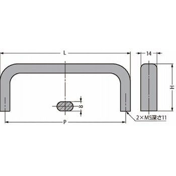 ステンレス鋼製ハンドル ECH型 ECH-300M LAMP(スガツネ)