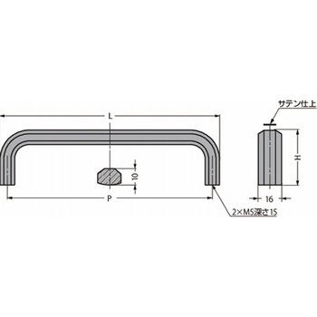 ステンレス鋼製ハンドル XL-CU型 XL-CU100TT LAMP(スガツネ工業)