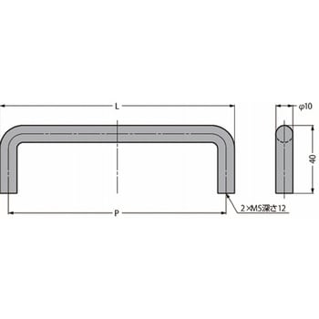 ステンレス鋼製ハンドル 14-3812型 14-3812-02-322 LAMP(スガツネ工業)