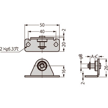 ステンレス鋼製ブラケット BA30-Z型 BA30-Z06-AISI316L LAMP(スガツネ工業)