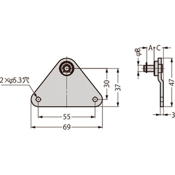 ステンレス鋼製ブラケット BA01-Z型 BA01-Z08-AISI316L LAMP(スガツネ工業)