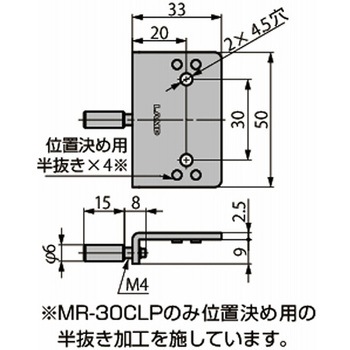 ミニガイド クランプ MR-30CLP MR-30CLP LAMP(スガツネ工業)