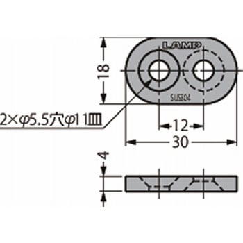 ハンドル用ブラケット AS-H30 AS-H30 - LAMP(スガツネ工業)
