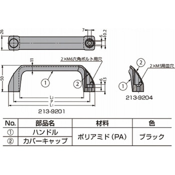 ポリアミドハンドル 213-92型 213-9201 LAMP(スガツネ工業)