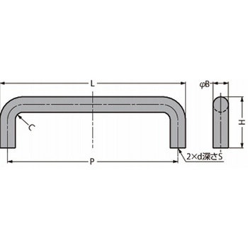 チタン合金製ハンドル H-42-CT型 H-42-CT-4 LAMP(スガツネ)
