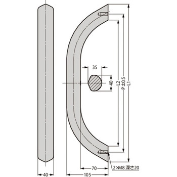 マシナリーハンドル MMH型 MMH-550SL - LAMP(スガツネ工業)
