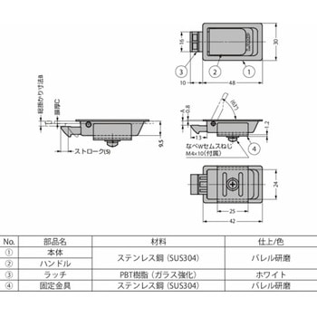 フラッシュラッチ LC-48型 LC-48-3 LAMP(スガツネ工業)