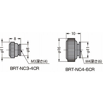 小型ローレットつまみ BRT-NC型 BRT-NC4-6CR LAMP(スガツネ工業)