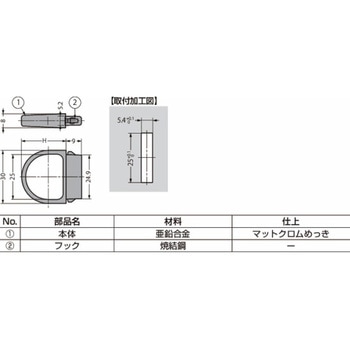つまみ 413-9009型・413-9010型 ワンタッチ取付 413-9009-40-02427 LAMP(スガツネ)