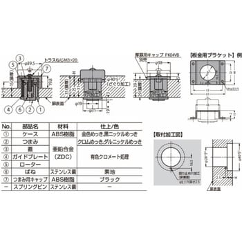 プッシュつまみ PK04型 PK04GA LAMP(スガツネ)