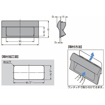 埋込取手 HH-JW型 ワンタッチ取付 HH-JW110-IV LAMP(スガツネ工業)