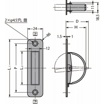 ステンレス鋼製回転取手 HR-RS型 HR-90RS LAMP(スガツネ工業)