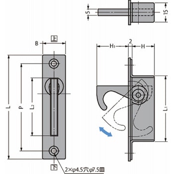 ステンレス鋼製半回転引手 ST-80・ST-100 ST-80 LAMP(スガツネ工業)