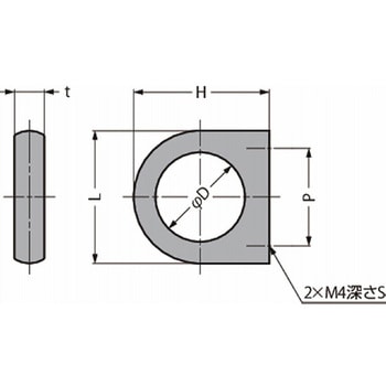 ステンレス鋼製D型指環 SD型 SD-30S LAMP(スガツネ工業)