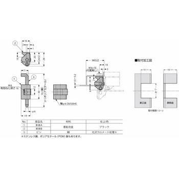抜き差し蝶番 180°開き連続扉用抜き差し蝶番 212-901型 212-9012 - LAMP(スガツネ工業)