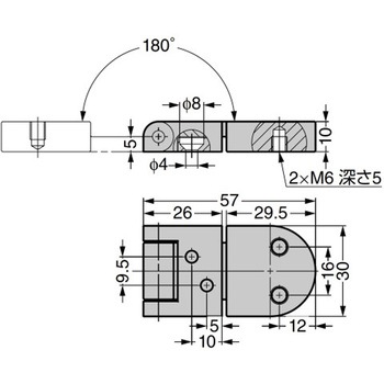 平蝶番 ステンレス鋼製 面付蝶番 HG600-50型 HG600-50L LAMP(スガツネ工業)