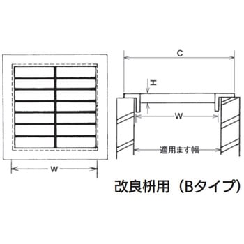 つば付溜ますぶた用グレーチング 改良枡用(Bタイプ) 鋼板製 法山本店