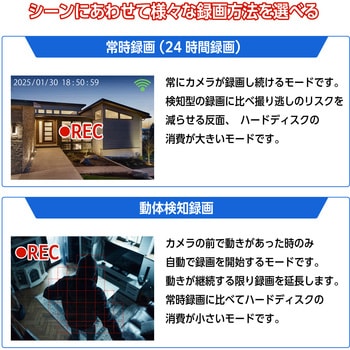 防犯カメラ 10インチモニター付き 500万画素カメラ4台セット life-158 ベストアンサー