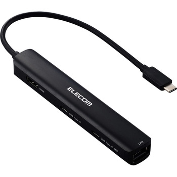 USB TypeC ドッキングステーション ハブ 6-in-1 PD 85W出力 急速充電 USB-C×2 USB-A×2 HDMI×1 RJ45×1 エレコム