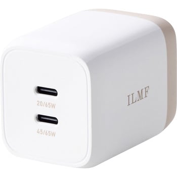 USB Type-C 充電器 コンセント PD 65W PPS 高速充電 TypeC×2 折りたたみプラグ 小型 軽量 GaN採用 ILMF エレコム