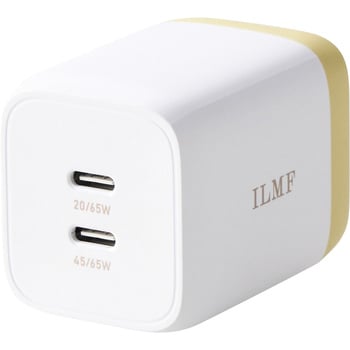 USB Type-C 充電器 コンセント PD 65W PPS 高速充電 TypeC×2 折りたたみプラグ 小型 軽量 GaN採用 ILMF エレコム