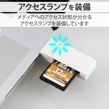 カードリーダー SD microSD対応 直挿し スティックタイプ キャップ付 エレコム