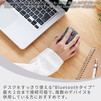 Bluetooth マウス 静音 ワイヤレス 7ボタン チルトホイール付 エルゴノミクス 抗菌 Mサイズ エレコム