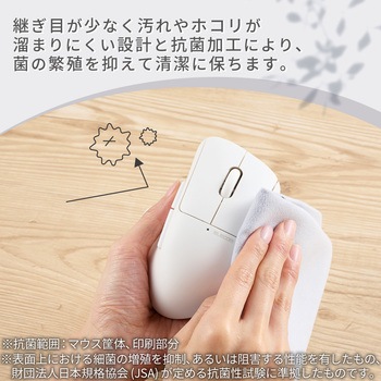 無線 2.4GHz マウス 静音 ワイヤレス 7ボタン チルトホイール付 エルゴノミクス 抗菌 Mサイズ エレコム
