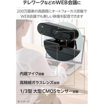 オートフォーカス対応200万画素Webカメラ - エレコム
