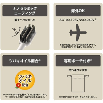 ヒートブラシ ヘアアイロン ワイドブラシ マイナスイオン (4段階温度調節140～200℃) 高速ヒート テスコム