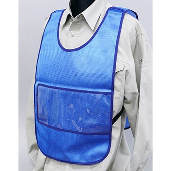 カラーチョッキ中板なし ブルー 仙台銘板