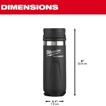 PACKOUT 真空マグフタ付きボトル ブラック(S・530mL) ミルウォーキーツール