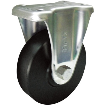 導電MCナイロン車輪(ベアリング入)ステンレス製固定金具付 ヨドノ