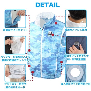 胸スイッチ連動ファン付きKAZEKURU 空調ベスト 室谷