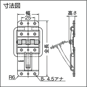 ステンレス製キャッチ付平蝶番 LAMP(スガツネ工業)