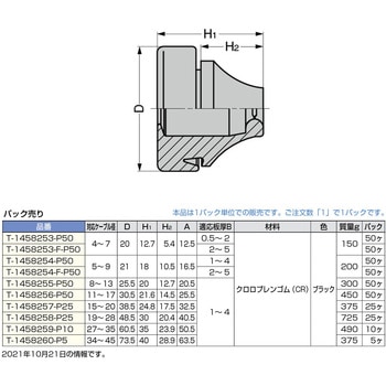 ワンタッチグロメット 耐候タイプ (クロロプレンゴム製) LAMP(スガツネ工業)