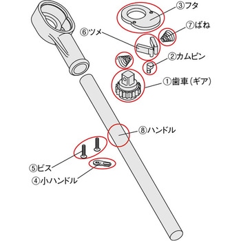 ラチェットレンチ用パーツ GP TONE トネ (前田金属工業)