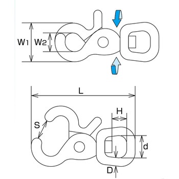 フック ステンレス トリガースナップ 長さ60mm 使用荷重0．49kN - 水本機械製作所