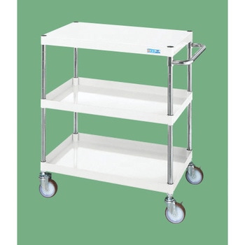 CSパールワゴン(中量/抗菌パールホワイト/ナイロンウレタン車/直進安定金具付) サカエ