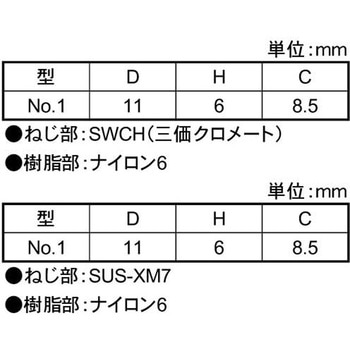 3カ-W ナイロンケショウネジNO1シロ 大阪魂