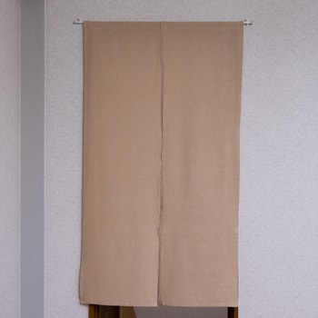 4色展開 綿使用 無地 シンプル 目隠し ノレン シャンブレー カフェカーテン ユニベール 幅85cm×長さ150cm 1枚
