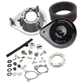 クラシックティアドロップ エアクリーナーキット グロスブラック 170-0312B エスアンドエスサイクル