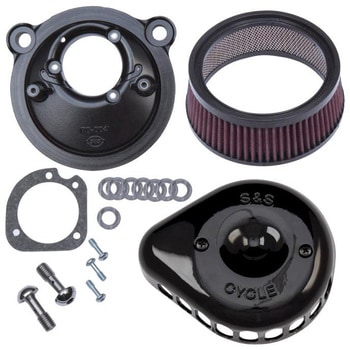 ステルス エアクリーナーキット ミニティアドロップ グロスブラック 170-0440C エスアンドエスサイクル