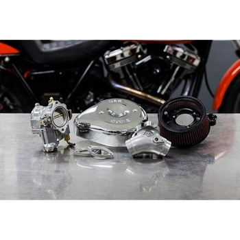 スーパーEキャブレター&ティアドロップステルスエアクリーナーキット クローム 110-0149 エスアンドエスサイクル